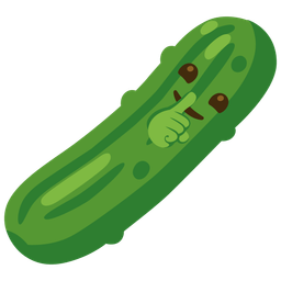 shushing face and cucumber