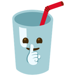 shushing face and cup with straw