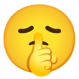 shushing face and disappointed face