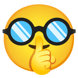 shushing face and disguised face