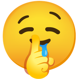 shushing face and drooling face