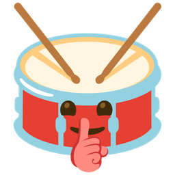 shushing face and drum