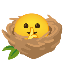 shushing face and empty nest