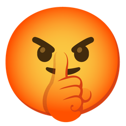 shushing face and enraged face