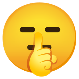 shushing face and expressionless face