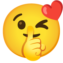 Shushing face and Face blowing a kiss