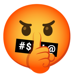 shushing face and face with symbols on mouth