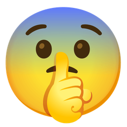 shushing face and fearful face