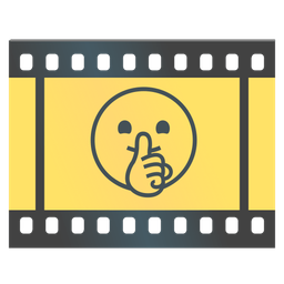 shushing face and film frames