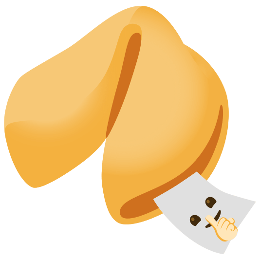 Shushing face and Fortune cookie