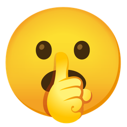 shushing face and frowning face with open mouth