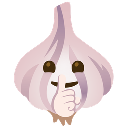 shushing face and garlic