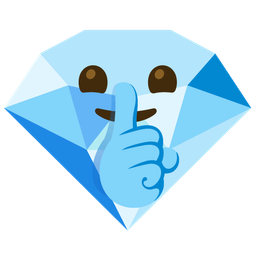 shushing face and gem stone