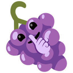 shushing face and grapes