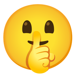 Shushing face and Grinning face with big eyes