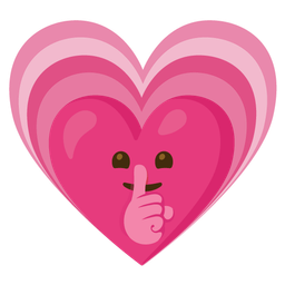 shushing face and growing heart