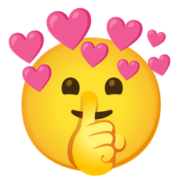 shushing face and heart with arrow