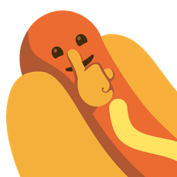 shushing face and hot dog