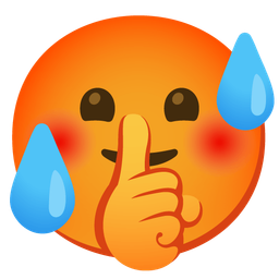 shushing face and hot face