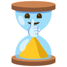 shushing face and hourglass done