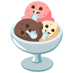 shushing face and ice cream