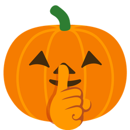shushing face and jack-o-lantern