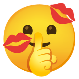 shushing face and kiss mark