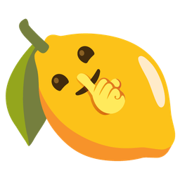 shushing face and lemon