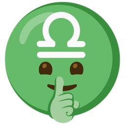 shushing face and Libra