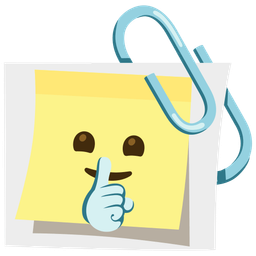 shushing face and linked paperclips