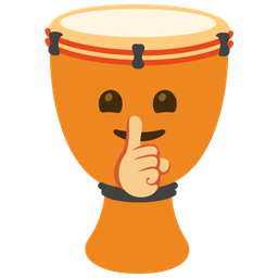 shushing face and long drum