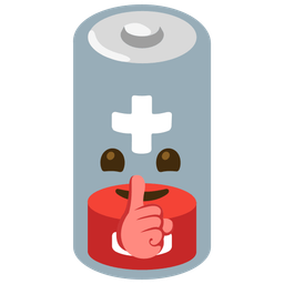 shushing face and low battery