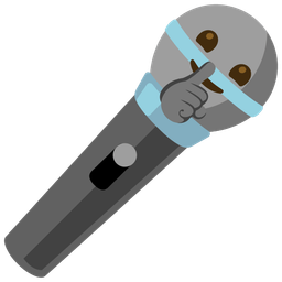 shushing face and microphone