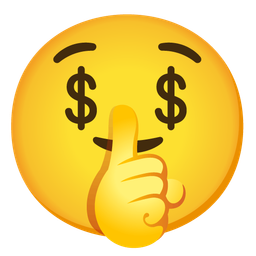 Shushing face and Money-mouth face