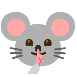 shushing face and mouse face