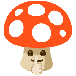 shushing face and mushroom
