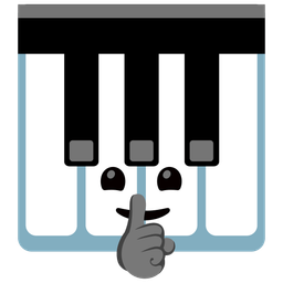 shushing face and musical keyboard