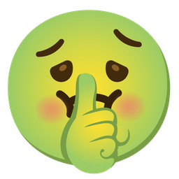 shushing face and nauseated face