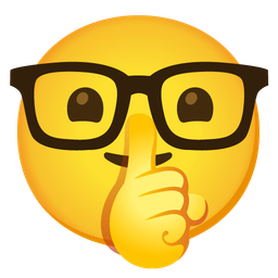 shushing face and nerd face