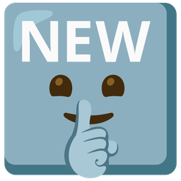 shushing face and NEW button