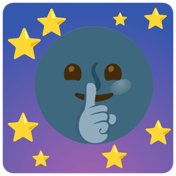 shushing face and new moon face