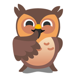 shushing face and owl