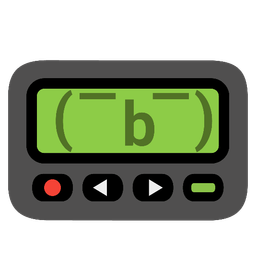 shushing face and pager