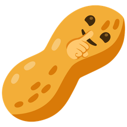 shushing face and peanuts