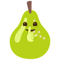 shushing face and pear
