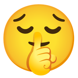 shushing face and pensive face