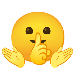 shushing face and person shrugging