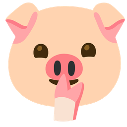 shushing face and pig face