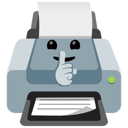 shushing face and printer