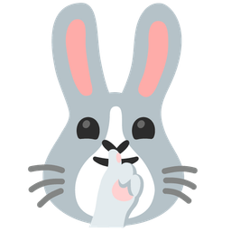 shushing face and rabbit face